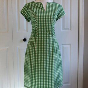 NWOT Green Cotton Gingham Shift Dress sz. 12